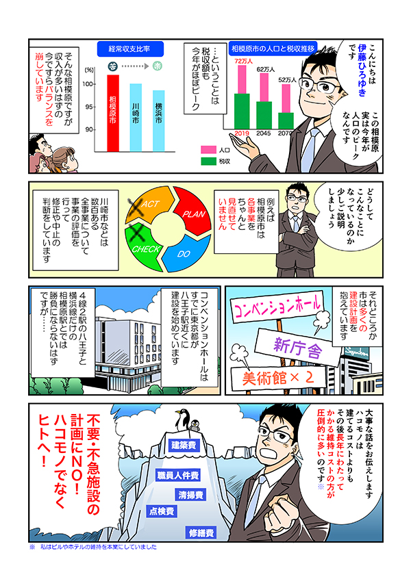 市議会議員選挙用マニフェスト冊子掲載漫画[画像1]